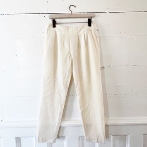 Nili Lotan zipper back ivory trousers virgin wool size 2 NWT